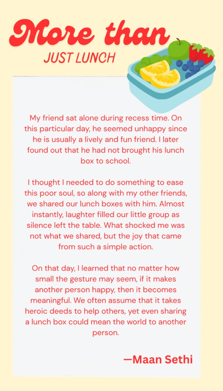 More Than Just Lunch